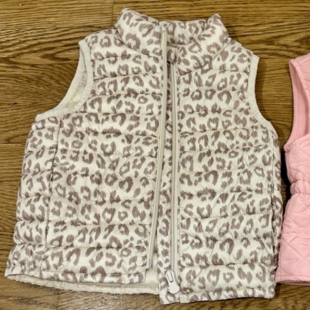 BABY GAP Girls Leopard Lightweight Puffer Vest, 12-18 Months, NEW WITHOUT TAGS